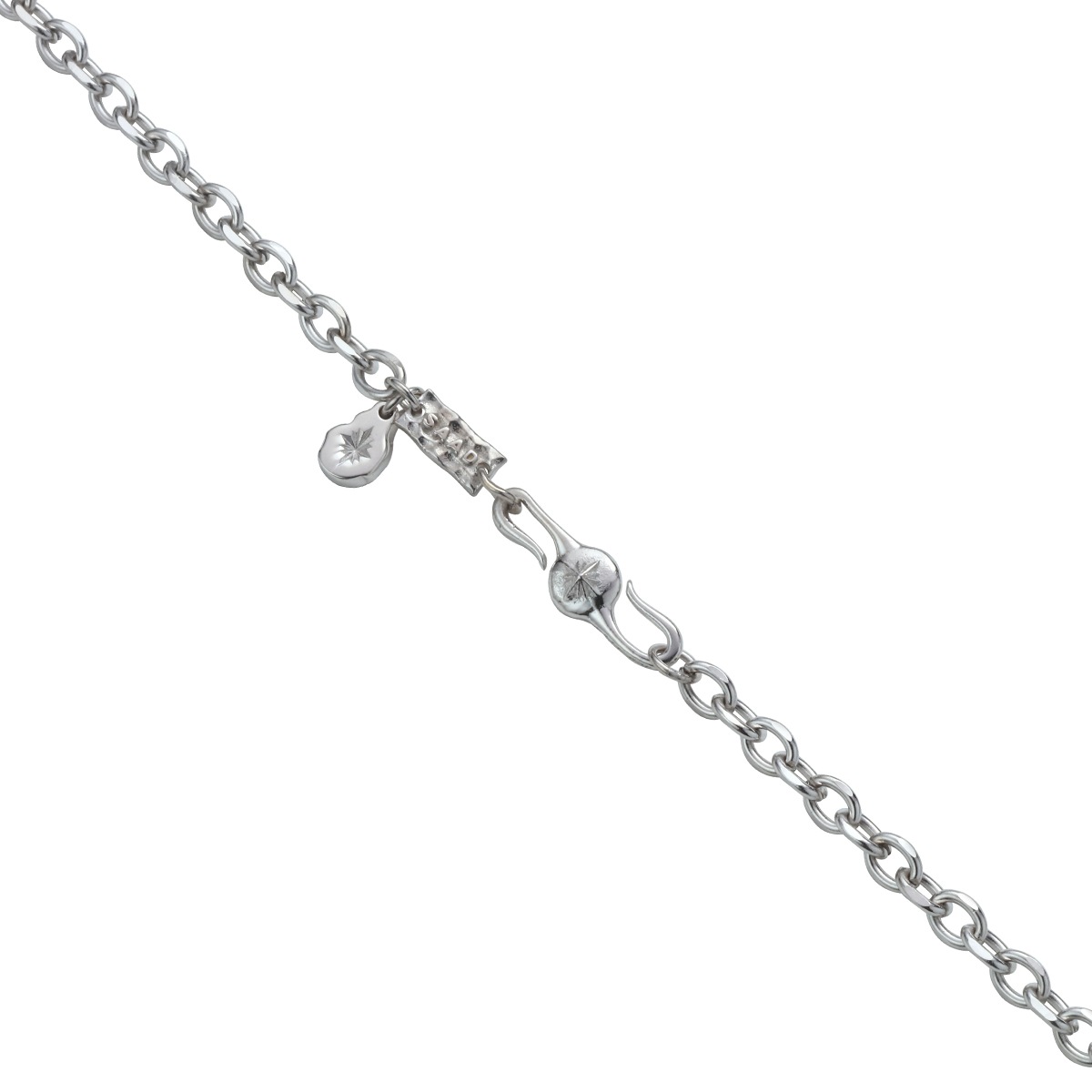 あずき サージカルステンレス SUS316製チェーン シルバー925 幅4.0mm
