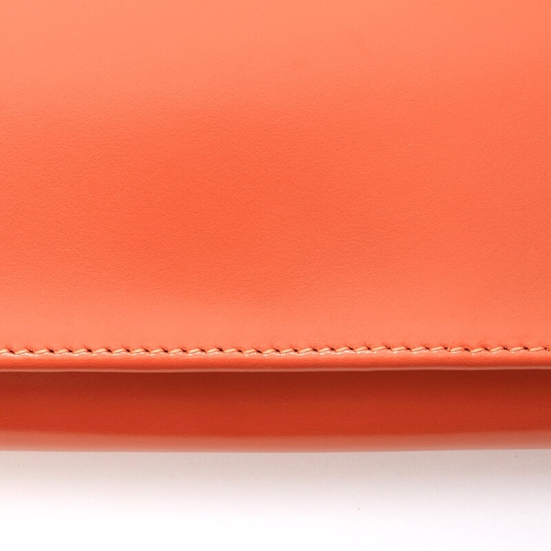 ロングウォレット/革財布 オレンジ トップグレインレザー