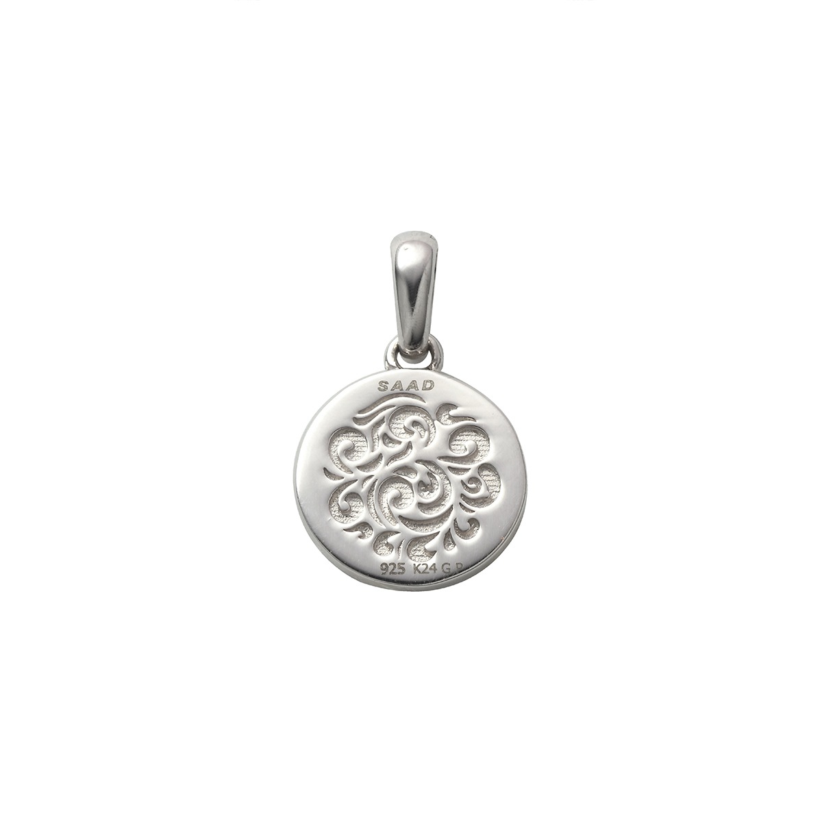 サンシンボル アラベスク 天然石ターコイズ シルバー925 K24(24金)ゴールドプレート ペンダントトップ