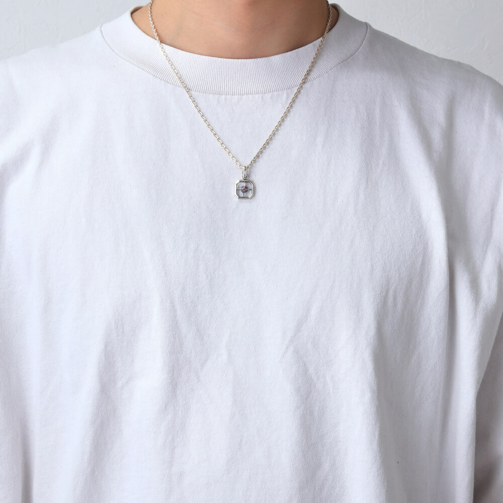 10月誕生石トルマリン スクエア ペンダント/サンシンボル/天然石/シルバー925