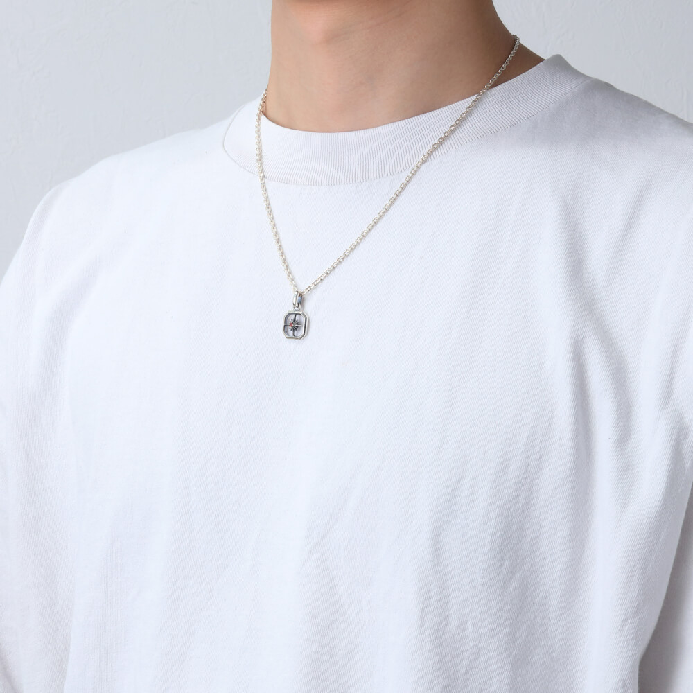 10月誕生石トルマリン スクエア ペンダント/サンシンボル/天然石/シルバー925