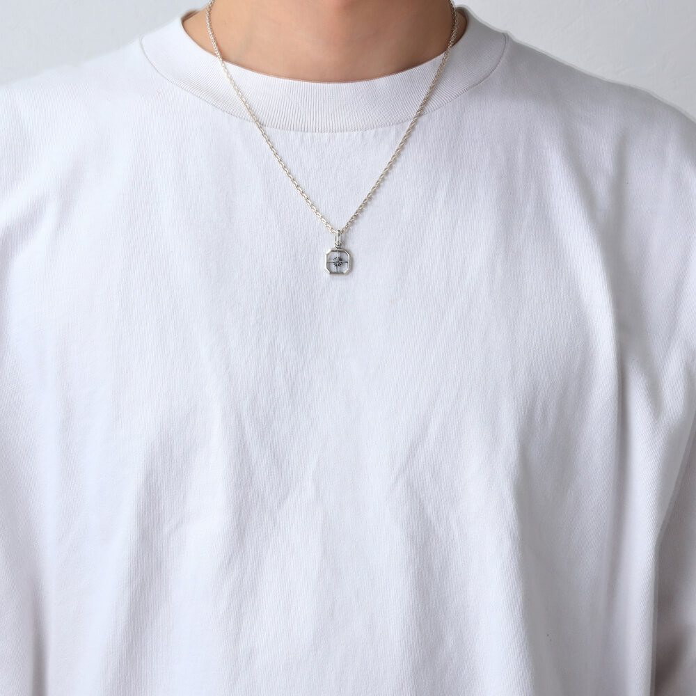 11月誕生石トパーズ スクエア ペンダント/サンシンボル/天然石/シルバー925