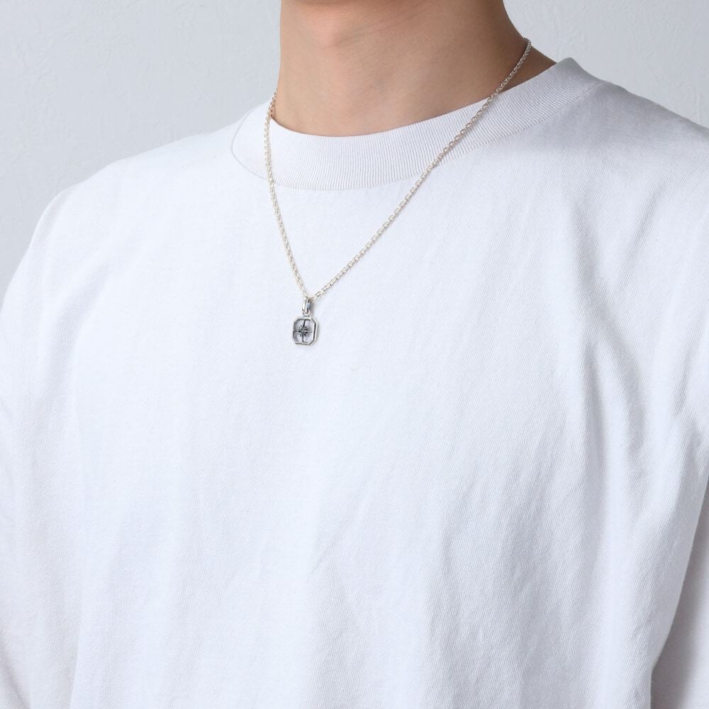 11月誕生石トパーズ スクエア ペンダント/サンシンボル/天然石/シルバー925