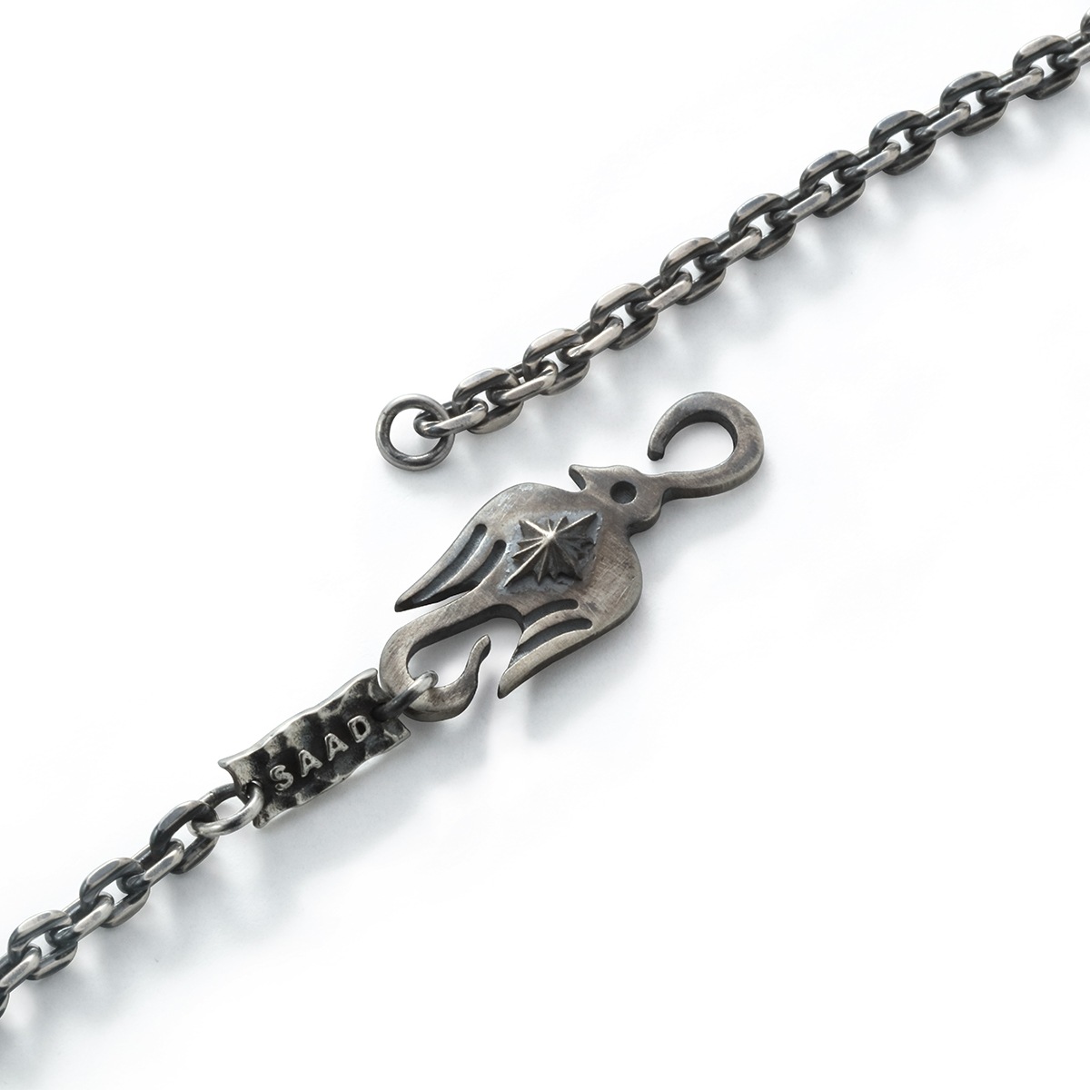 サンダーバード S字フック シルバー925 オキシダイズコーティング（燻し） ネックレスパーツ