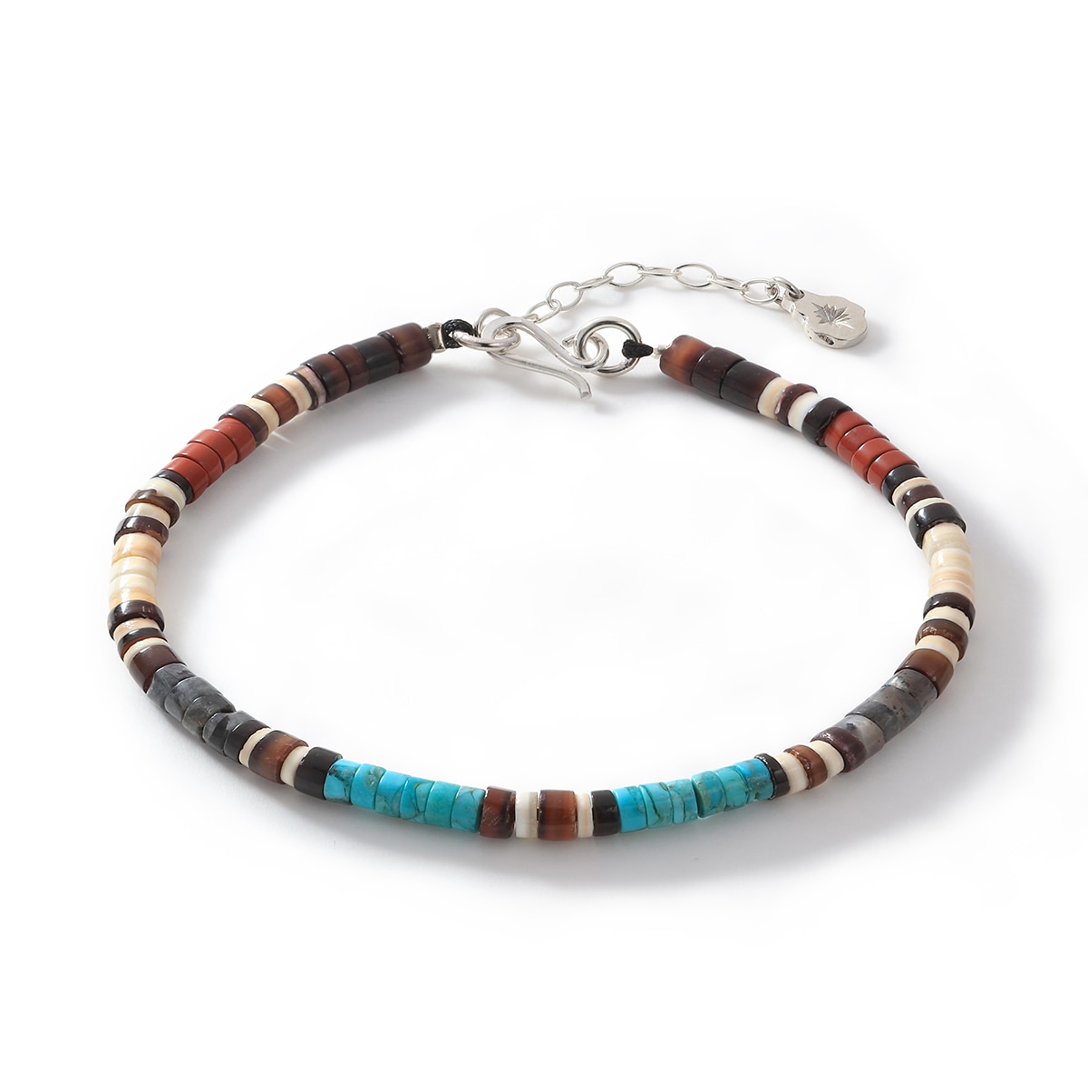 Silent Ember Dusk ヒーシー 天然石 ターコイズ シルバー925 ブレスレット 4.0mm