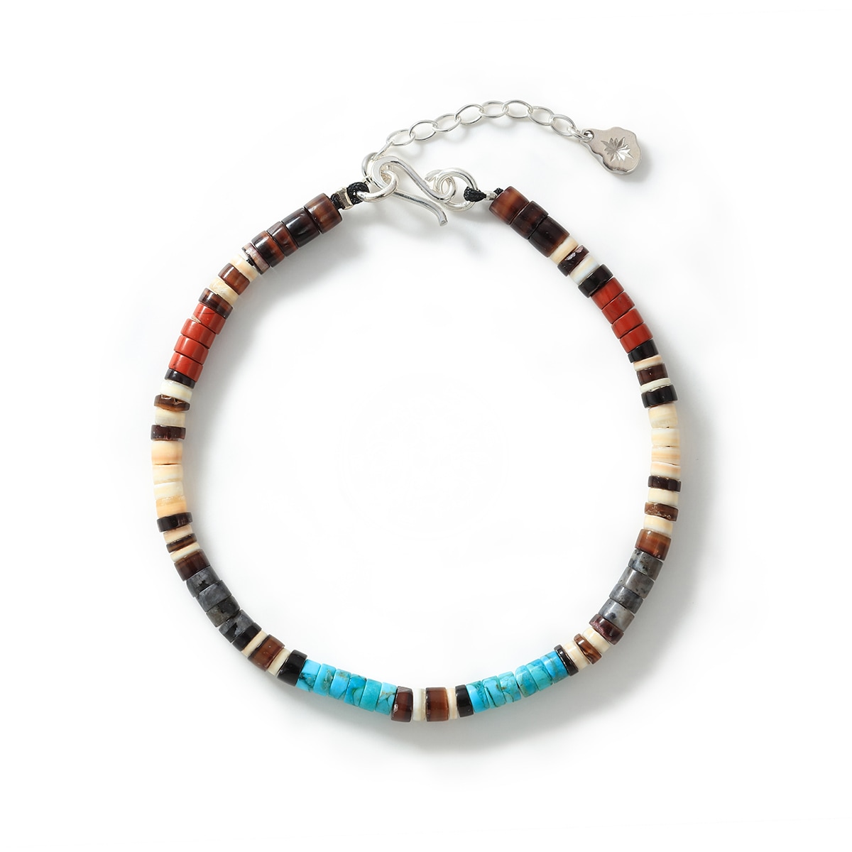 Silent Ember Dusk ヒーシー 天然石 ターコイズ シルバー925 ブレスレット 4.0mm
