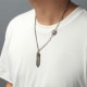 ハート付 フェザー(右向き) シルバー925 ブロンズ ペンダントトップ