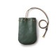 巾着ショルダーバッグ グリーン オイルドシュリンクレザー