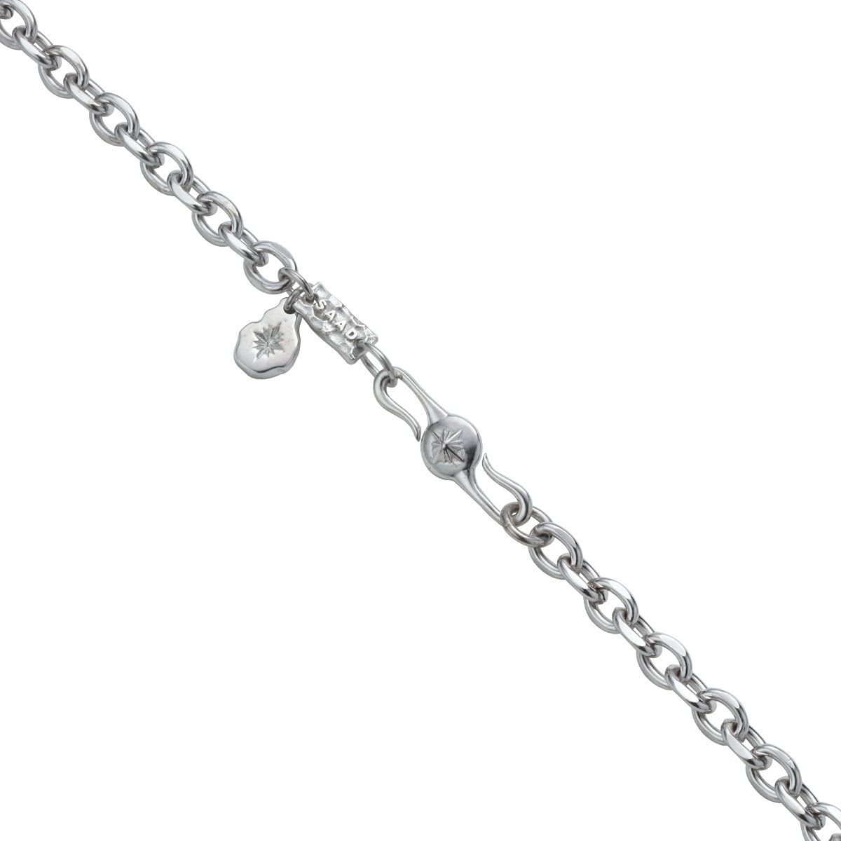 あずき サージカルステンレス SUS316製チェーン シルバー925 幅5.0mm