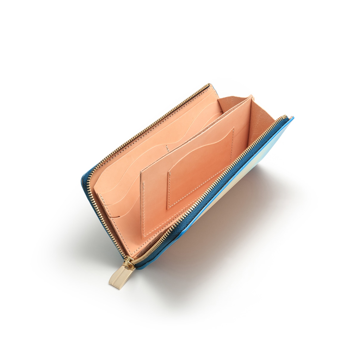 L字ファスナー ロングウォレット/サンアズーロ/カーリーメイプル/サドルレザー