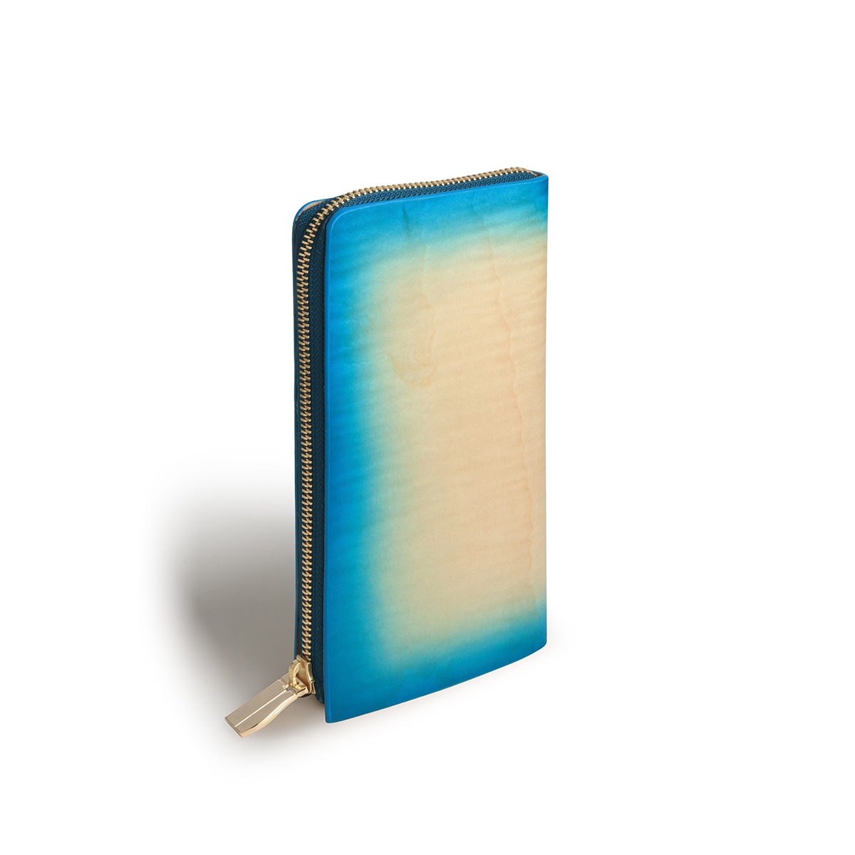 L字ファスナー ロングウォレット/サンアズーロ/カーリーメイプル/サドルレザー