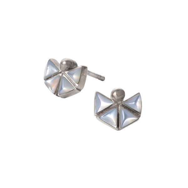 天然石シェル ストーンピアス