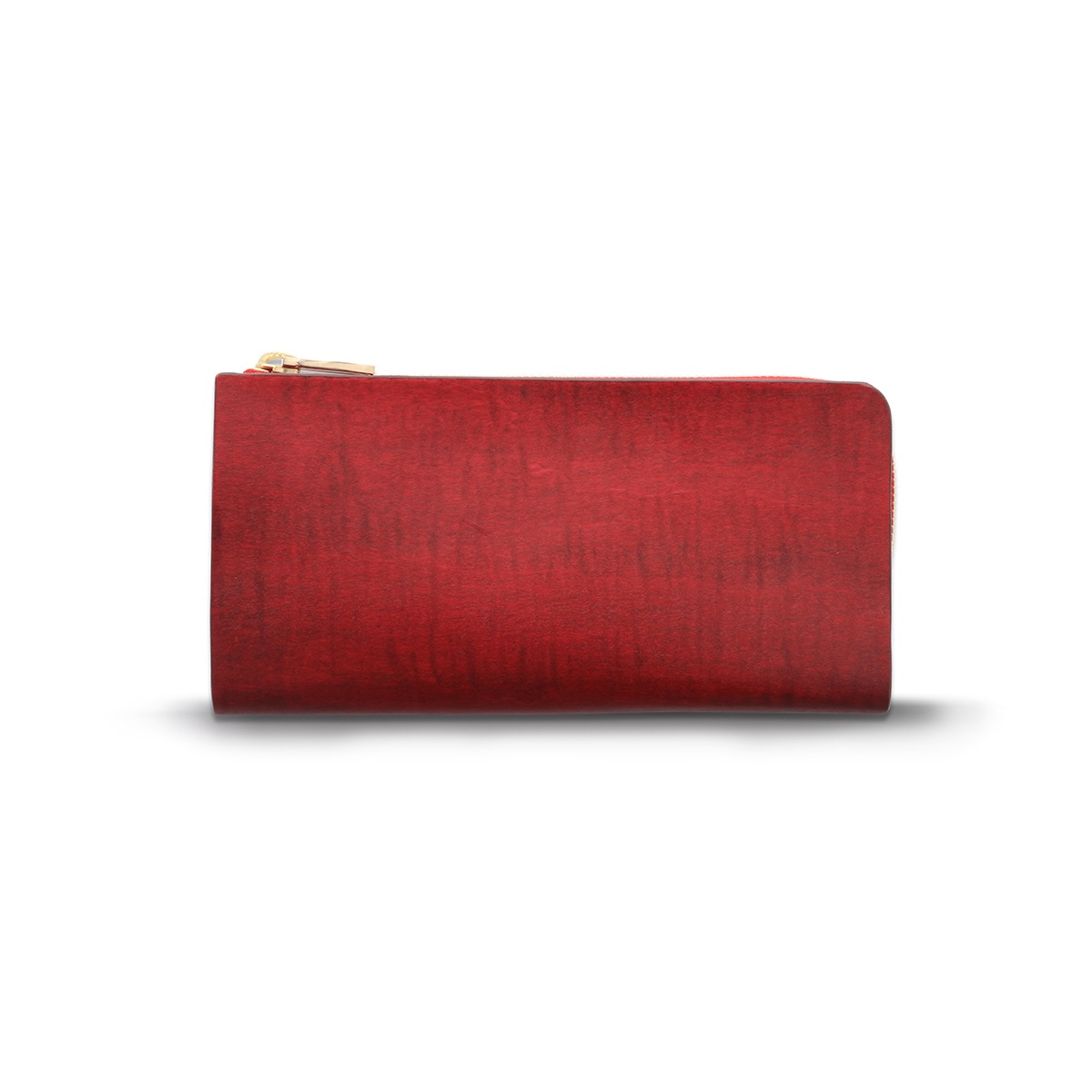 L字ファスナー ロングウォレット/バーガンディ/カーリーメイプル/サドルレザー