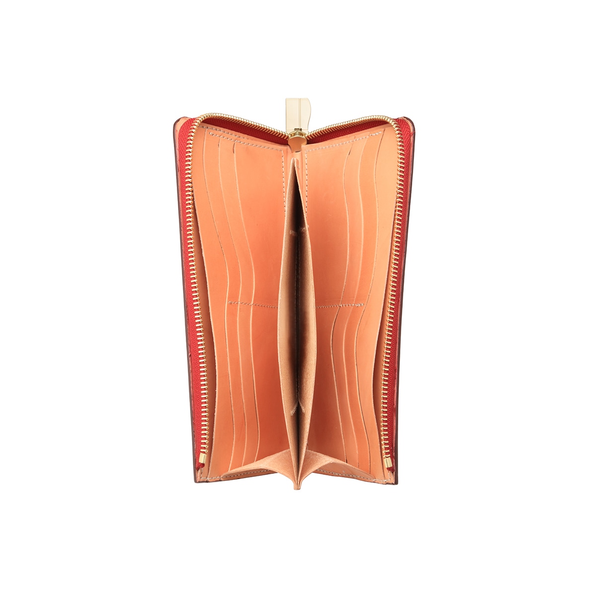 L字ファスナー ロングウォレット/バーガンディ/カーリーメイプル/サドルレザー