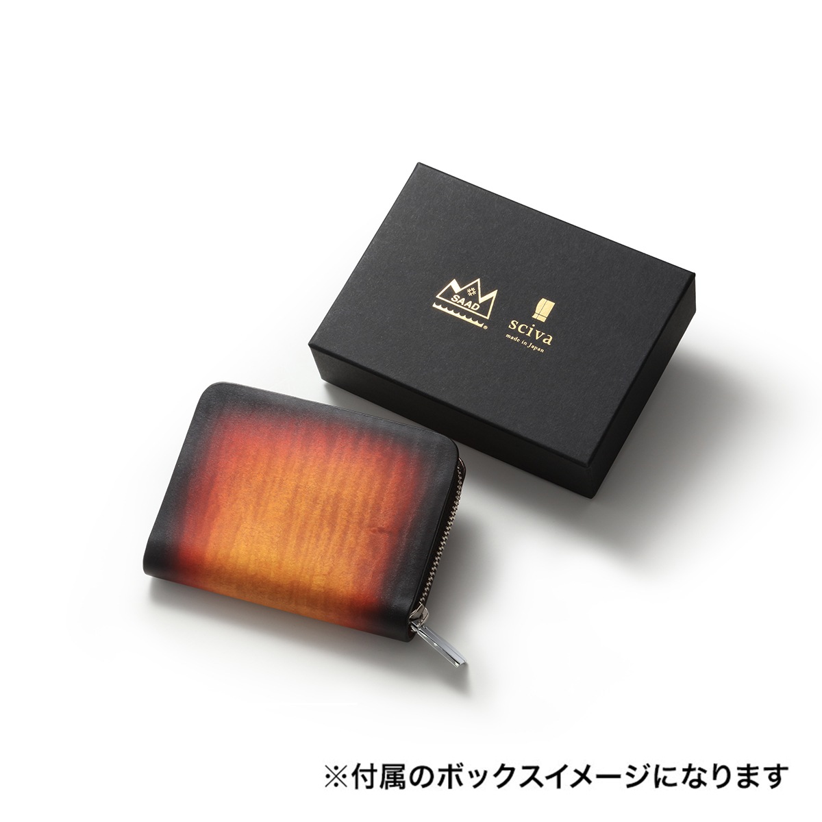 ラウンドファスナー ショートウォレット/サンニーロ/カーリーメイプル/サドルレザー