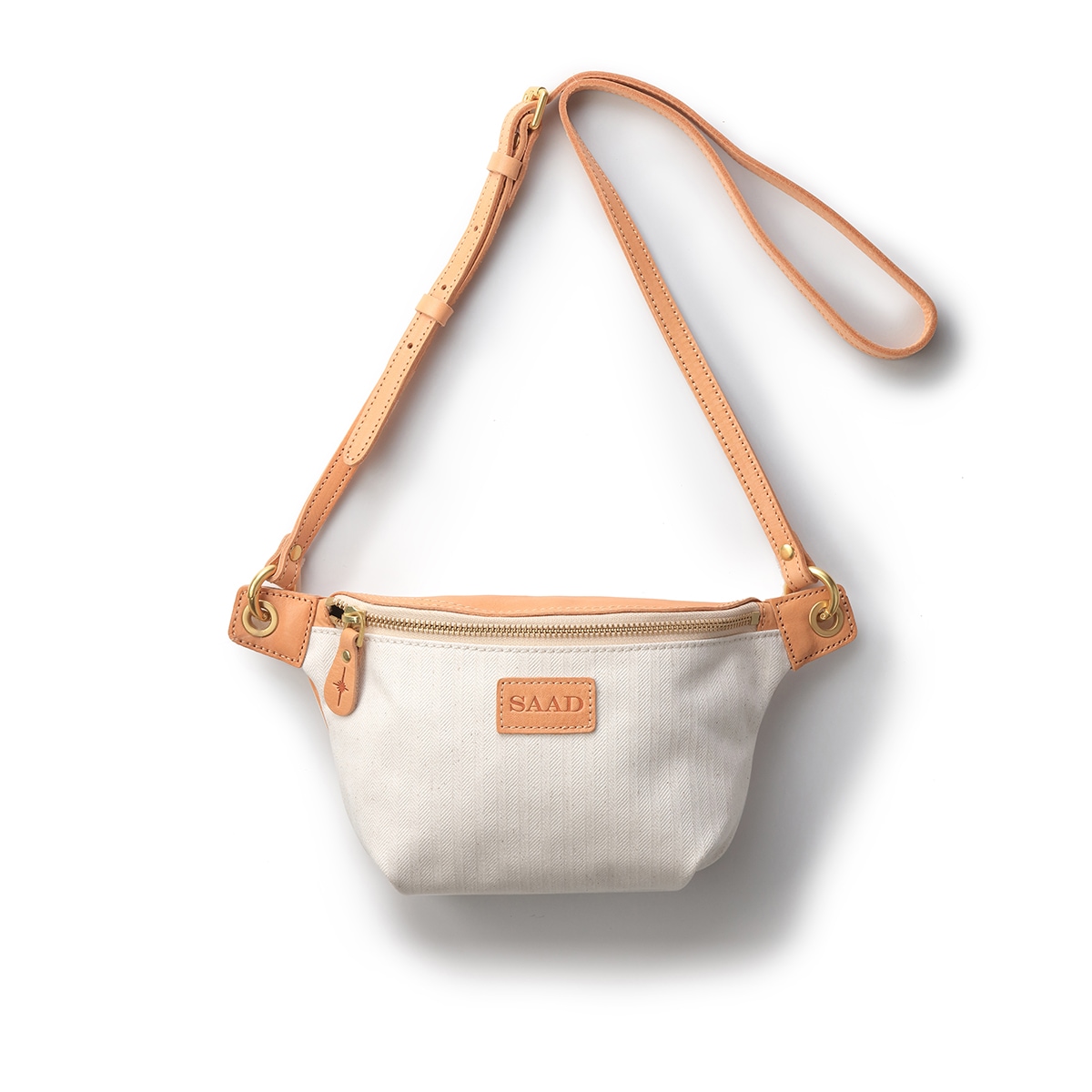 2WAYショルダーバッグ/ホワイト/キャンバス/サドルレザー