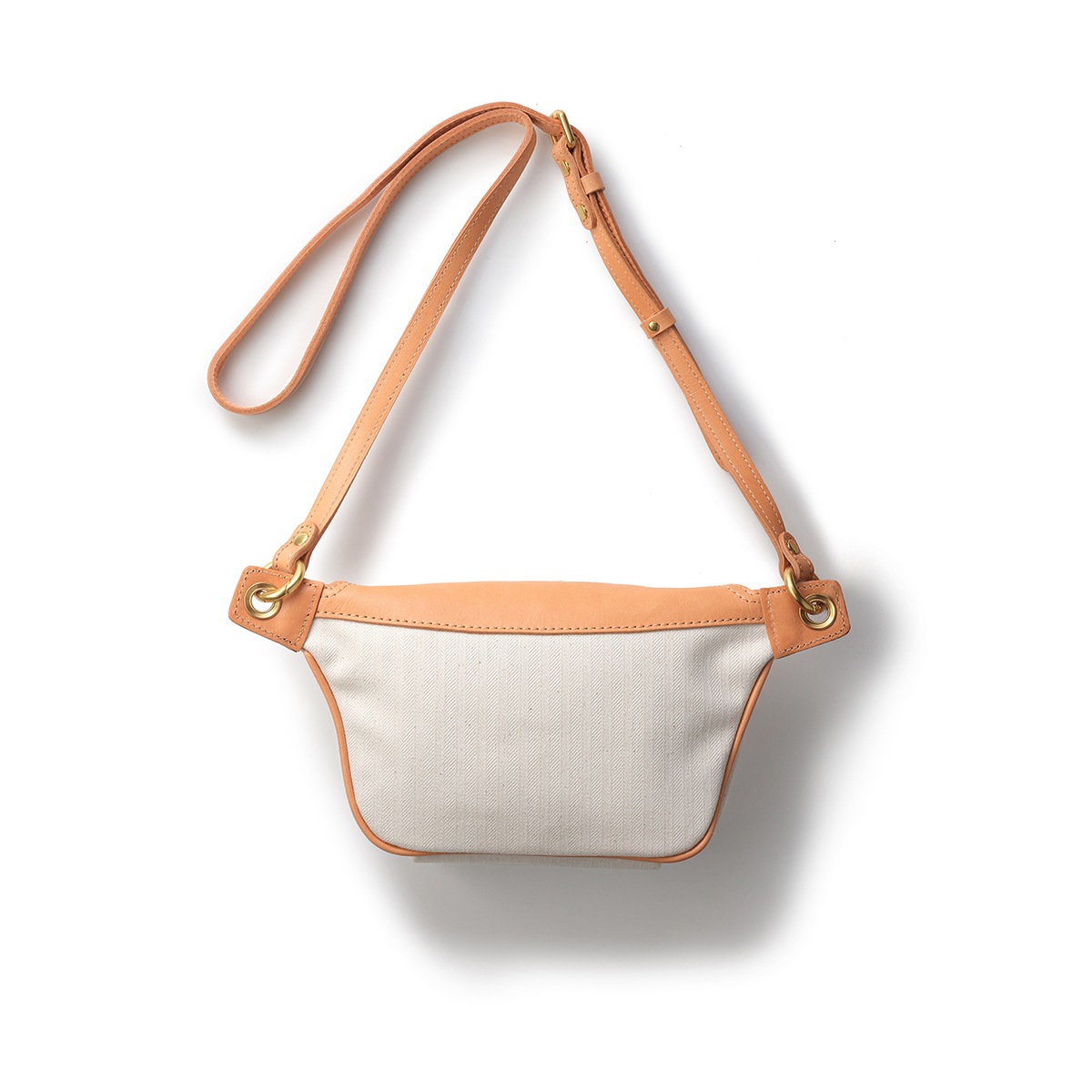 2WAYショルダーバッグ/ホワイト/キャンバス/サドルレザー