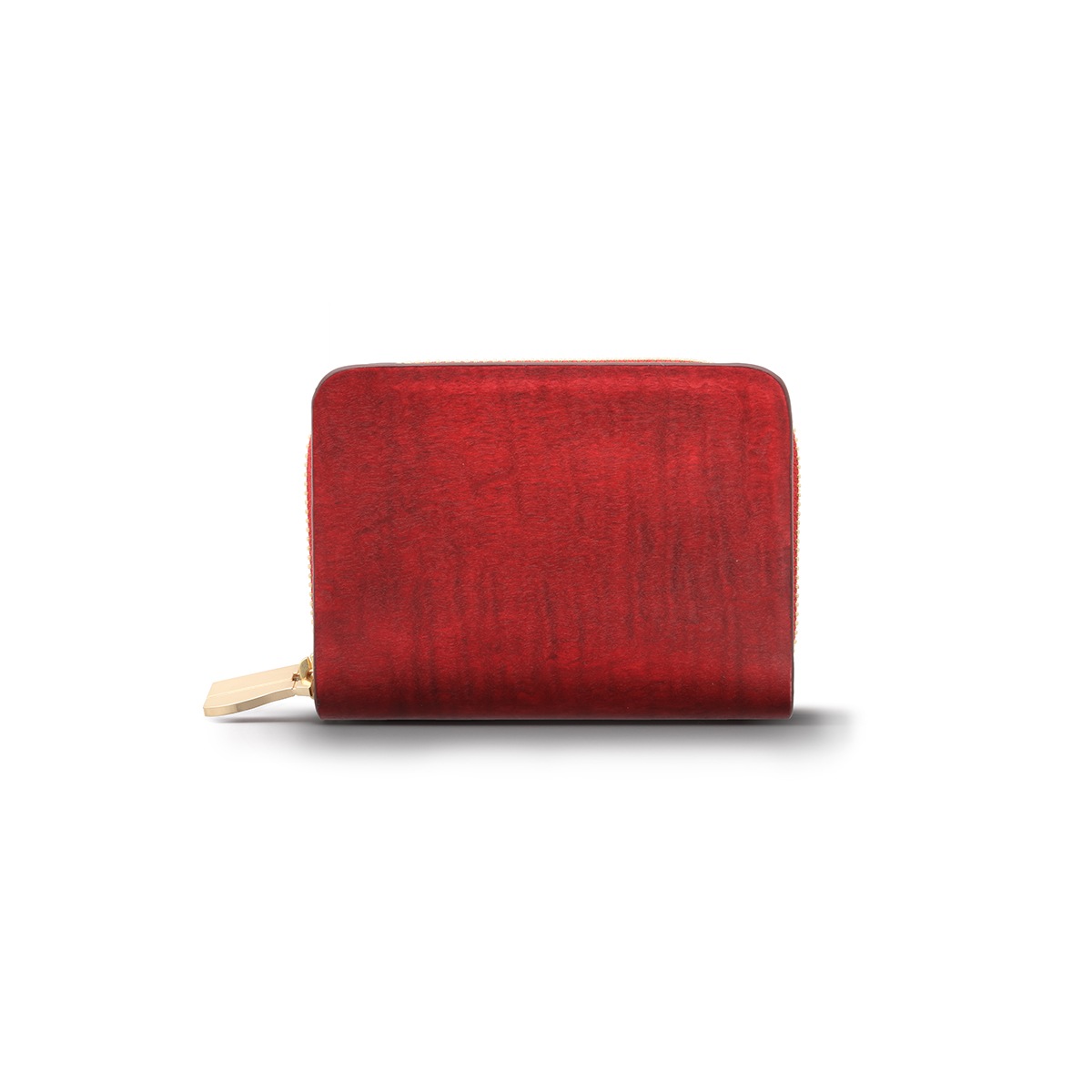 ラウンドファスナー ショートウォレット/バーガンディ/カーリーメイプル/サドルレザー