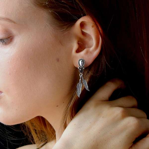 ★パリ発 Harpo アルポ★ オニキス Liquid silver ピアス Harpo/ピアス/SILVER