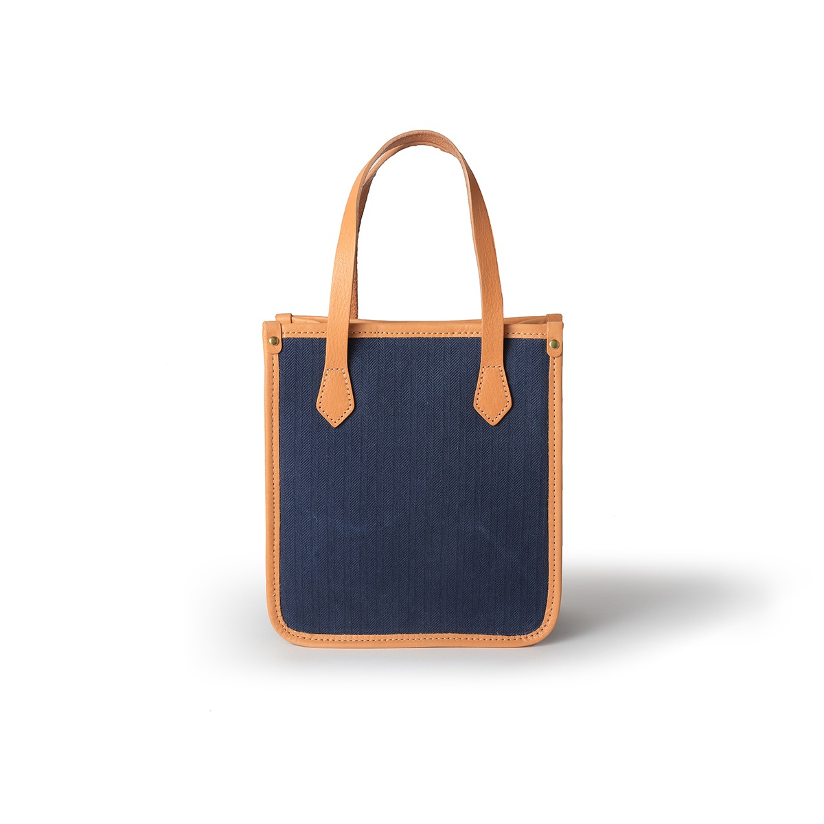 2WAYショルダーバッグ/ネイビー/キャンバス/サドルレザー