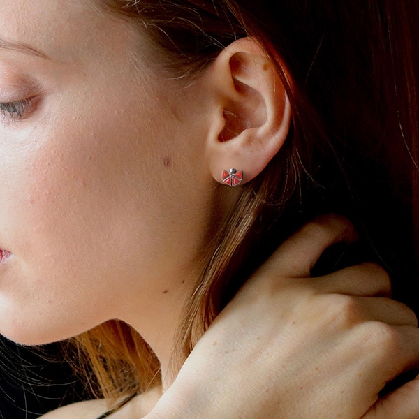 天然石コーラル ストーンピアス【片耳】