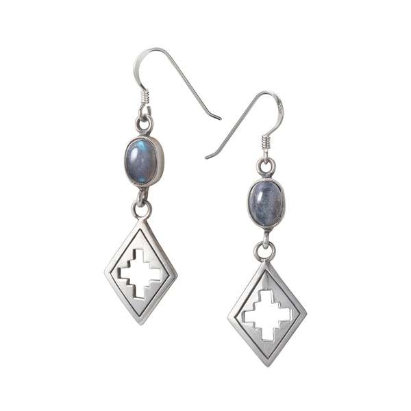 天然石ラブラドライト ストーンピアス