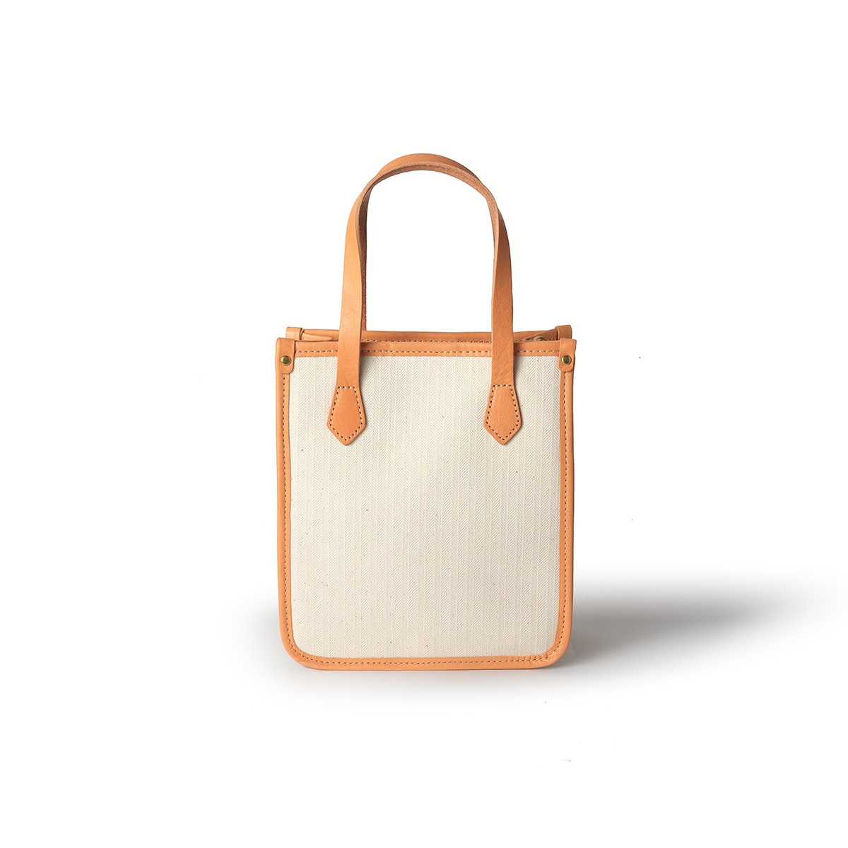 2WAYショルダーバッグ/ホワイト/キャンバス/サドルレザー