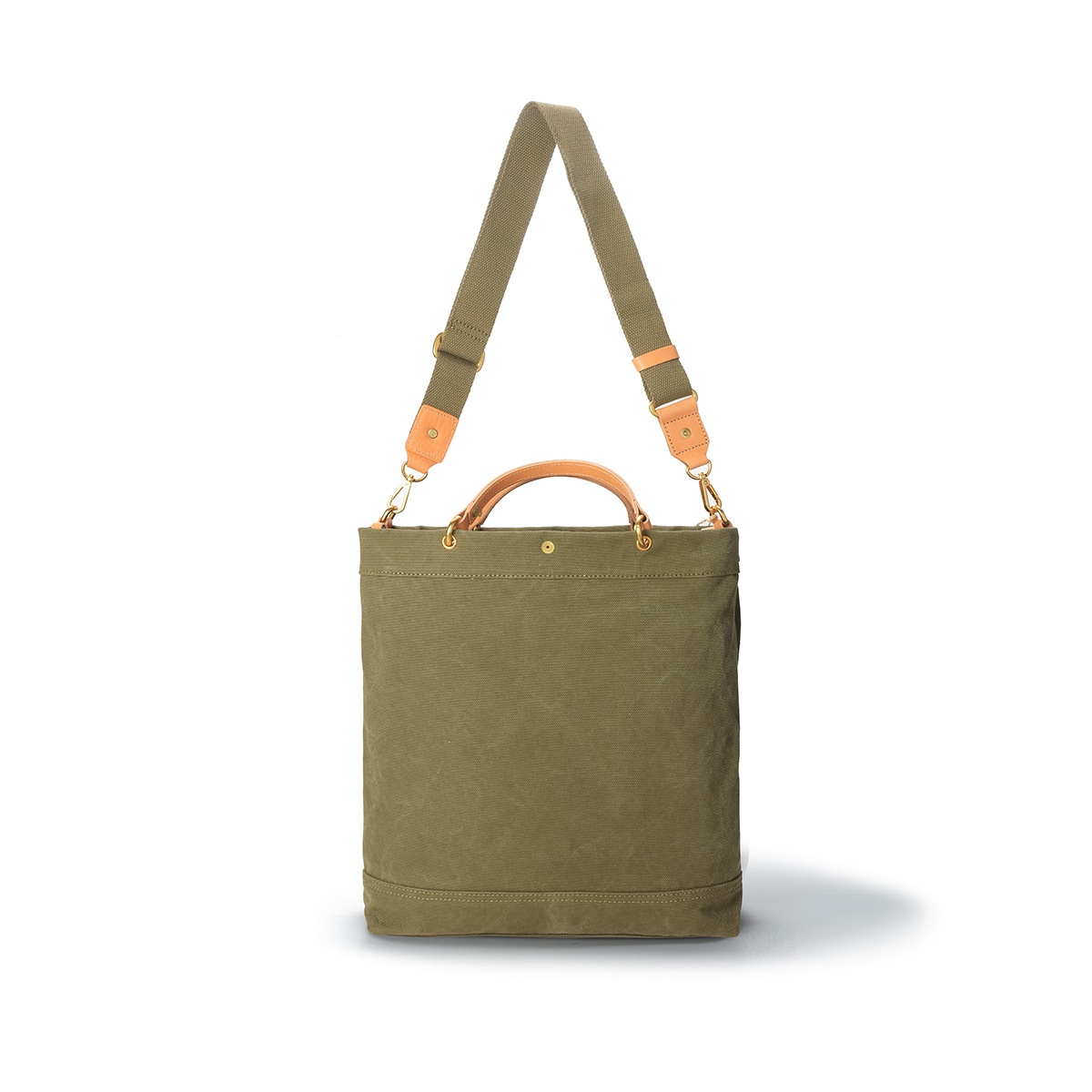 2WAYショルダーバッグ/オリーブ/キャンバス/サドルレザー