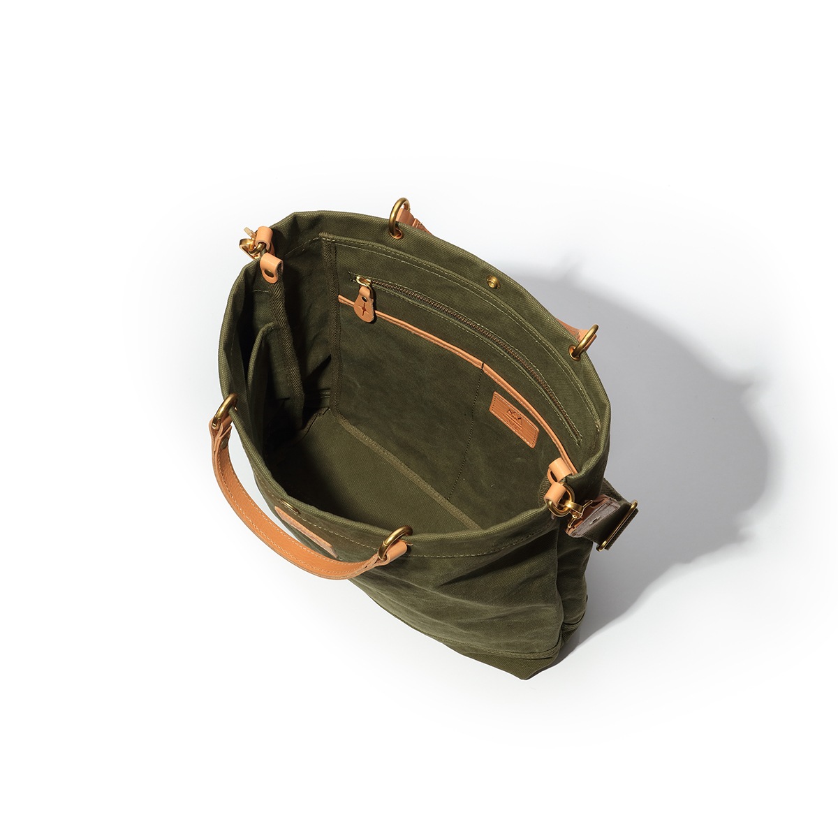 2WAYショルダーバッグ/オリーブ/キャンバス/サドルレザー