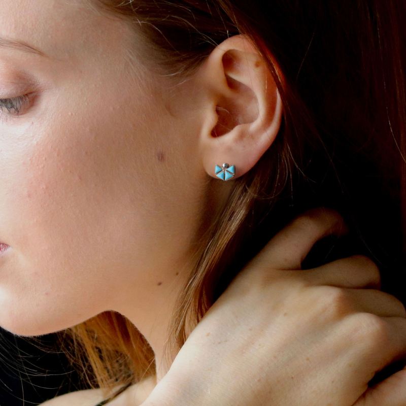 天然石ターコイズ ストーンピアス【片耳】