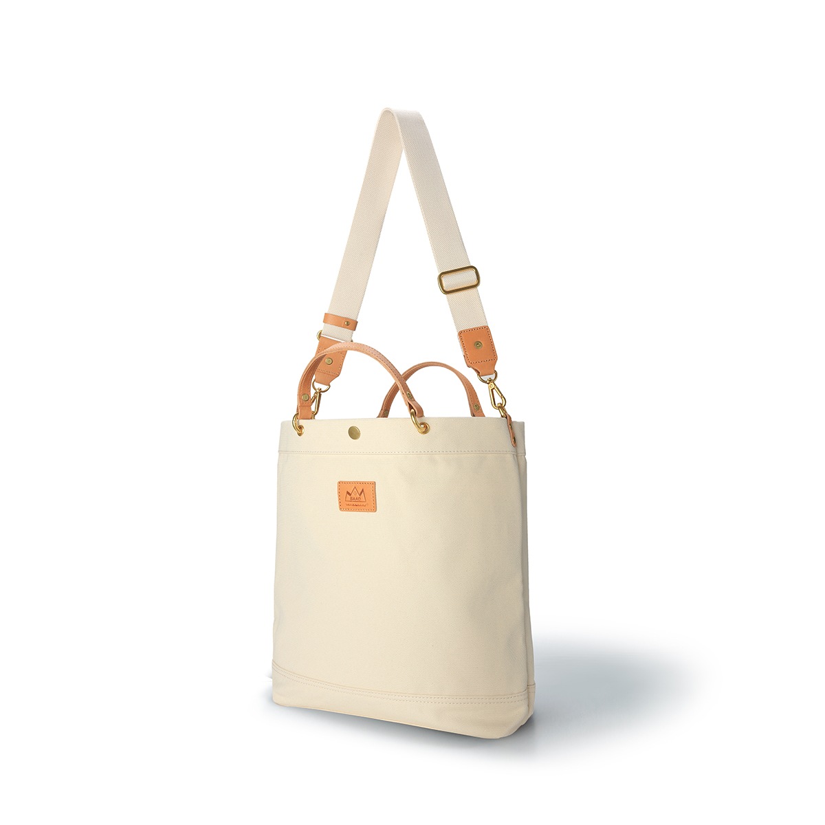 2WAYショルダーバッグ/ホワイト/キャンバス/サドルレザー