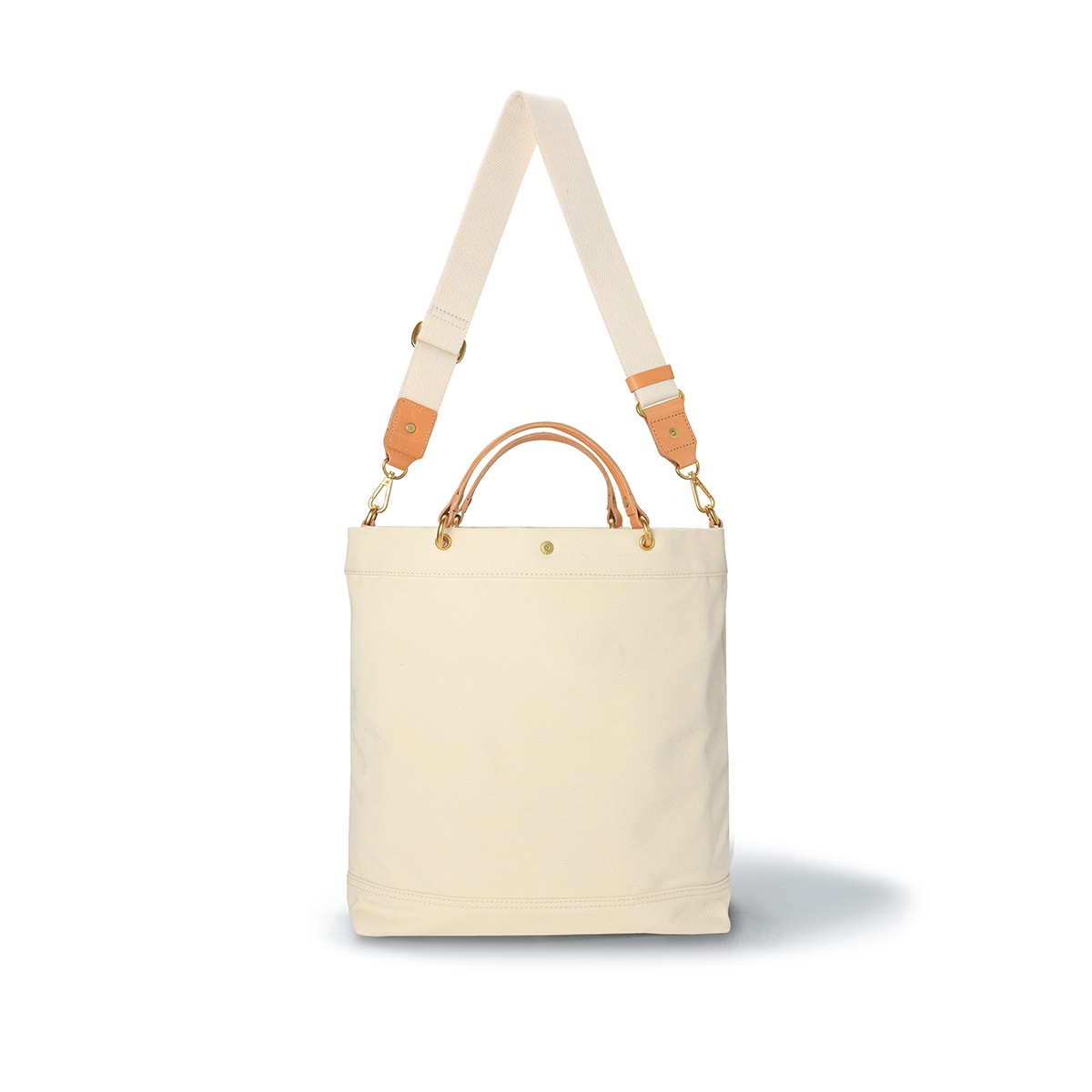 2WAYショルダーバッグ/ホワイト/キャンバス/サドルレザー