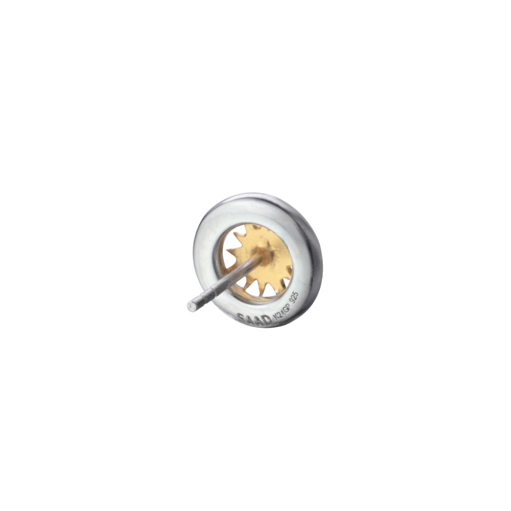 【オンラインストア限定】サンシンボル＆アラベスク シルバー925 K24（24金）ゴールドプレートピアス【片耳】