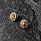 【オンラインストア限定】サンシンボル＆アラベスク シルバー925 K24（24金）ゴールドプレートピアス【片耳】