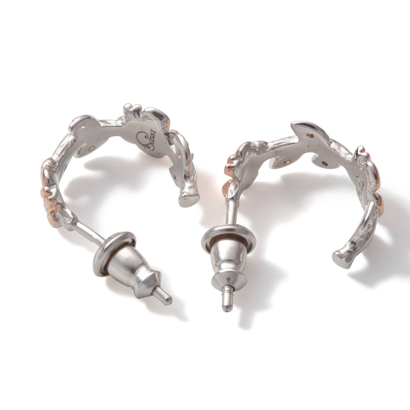 Sana フラワーモチーフ ピアス レディースアクセサリー ピンクゴールドプレーティング シルバー925 K10(10金)