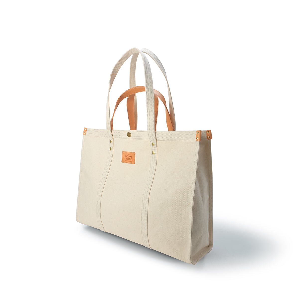 2WAYショルダーバッグ/ホワイト/キャンバス/サドルレザー