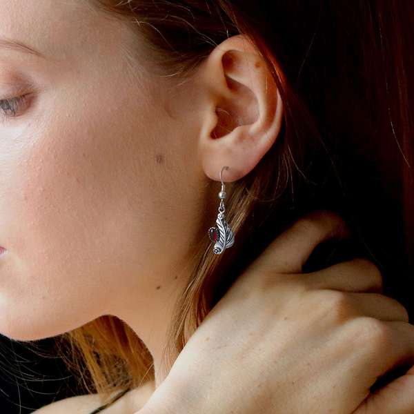 天然石ガーネット ストーンピアス