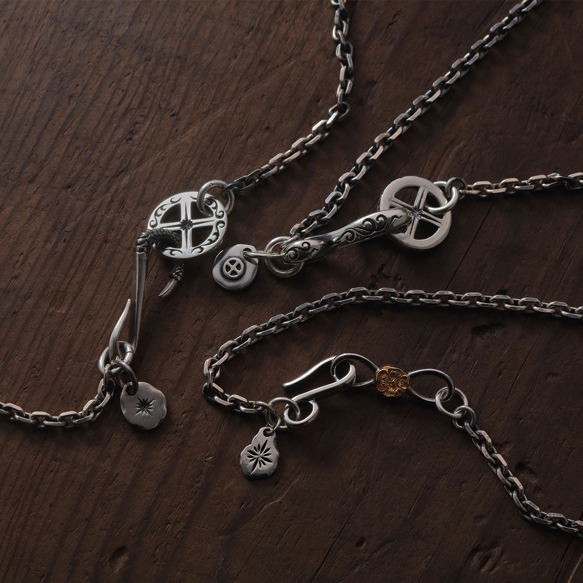 サンシンボル メディスンホイール シルバー925 K24(24金)ゴールドプレート ネックレスパーツ