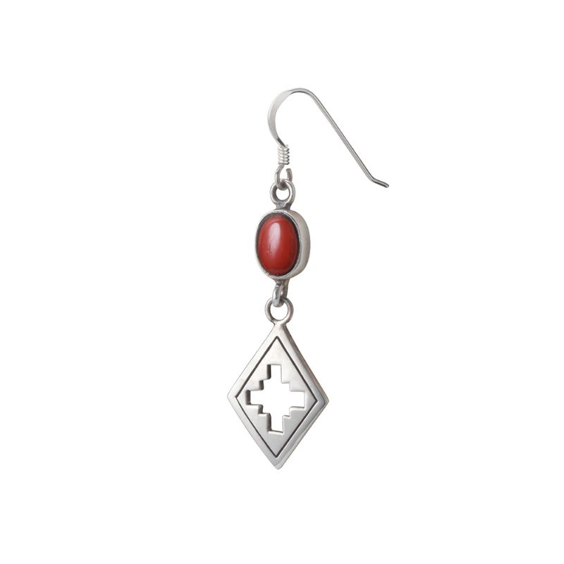 天然石コーラル ストーンピアス【片耳】