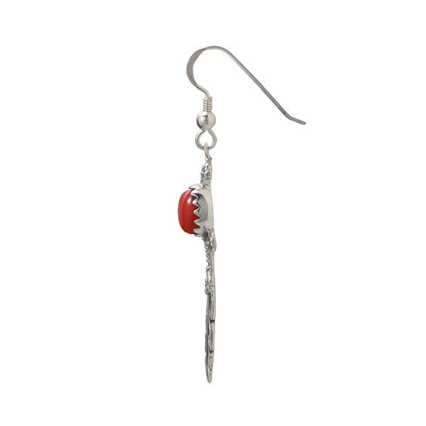 天然石コーラル ストーンピアス