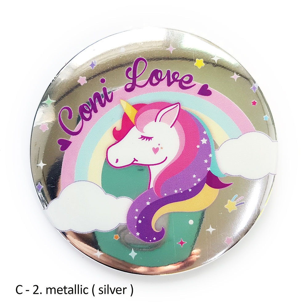 きらきら☆缶バッジ・缶ミラー（白印刷） 75mm | バッジ・ミラー