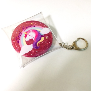 きらきら☆缶バッジ・缶ミラー（白印刷） 75mm | バッジ