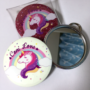 きらきら☆缶バッジ・缶ミラー（白印刷） 75mm | バッジ