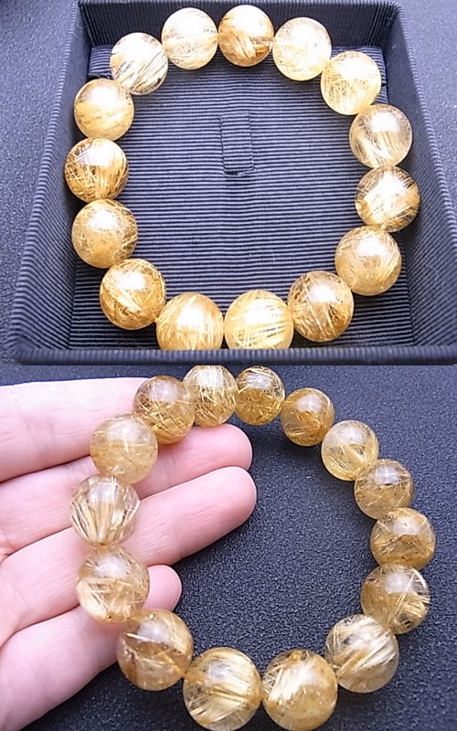 B00258N 高品質ルチルクォーツ ブレスレット | アクセサリー