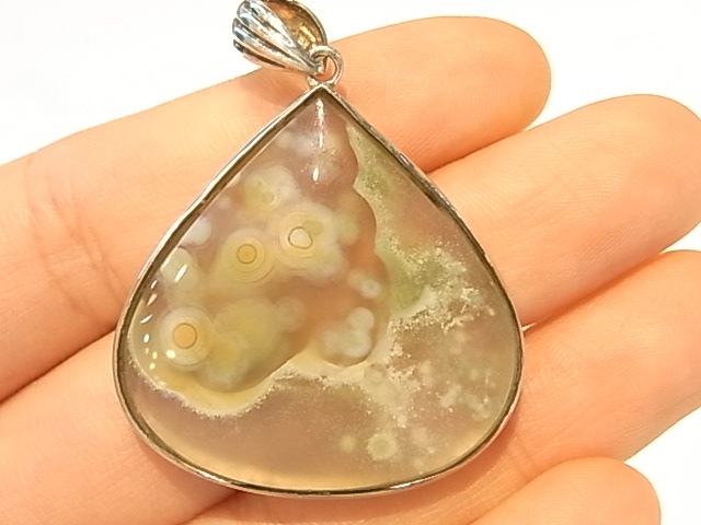 高品質】PK00142F オーシャンジャスパー シルバーペンダントヘッド