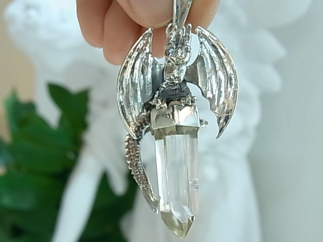 レムリア水晶 シルバー925ペンダントヘッド天使【GEO DESIGN】鎌倉聖石 レムリア水晶 シルバー925ペンダントヘッド天使【GEO DESIGN