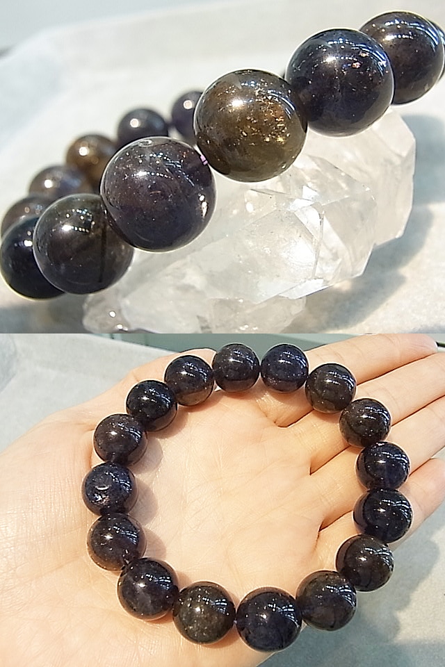 BM0220F アイオライトアベンチュリン 13mm玉ブレスレット