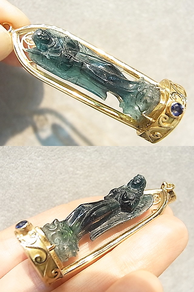 PM0156F【高品質】 インディゴライト（ブルートルマリン） エンジェル