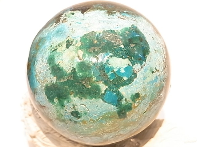MK0007F クリソコラ 丸玉 (ペルー産) | ヒーリングアイテム,丸玉