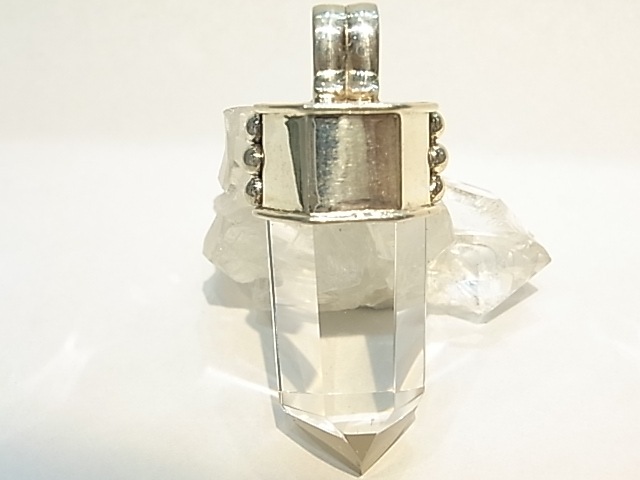 PK00059F レムリア水晶 シルバーペンダントヘッド (ペリドット